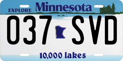 MN license plate 037SVD