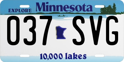 MN license plate 037SVG