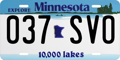 MN license plate 037SVO