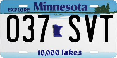 MN license plate 037SVT
