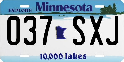 MN license plate 037SXJ