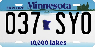 MN license plate 037SYO
