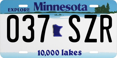 MN license plate 037SZR