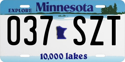 MN license plate 037SZT