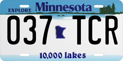 MN license plate 037TCR