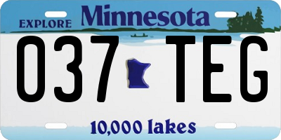 MN license plate 037TEG