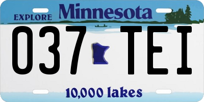 MN license plate 037TEI