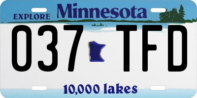 MN license plate 037TFD