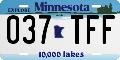 MN license plate 037TFF