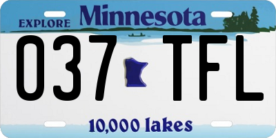MN license plate 037TFL