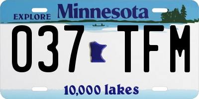 MN license plate 037TFM