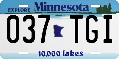 MN license plate 037TGI