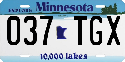 MN license plate 037TGX