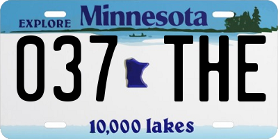 MN license plate 037THE