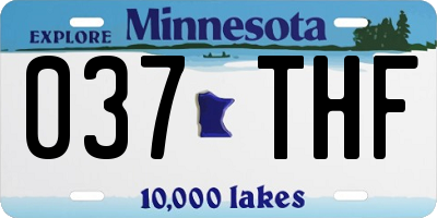 MN license plate 037THF
