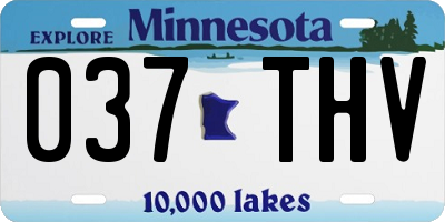 MN license plate 037THV