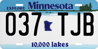 MN license plate 037TJB