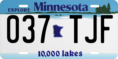 MN license plate 037TJF