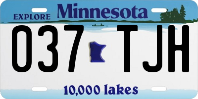 MN license plate 037TJH