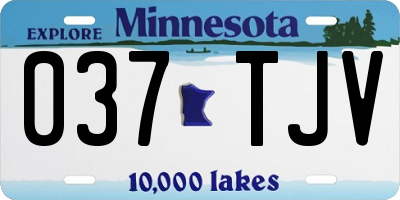 MN license plate 037TJV