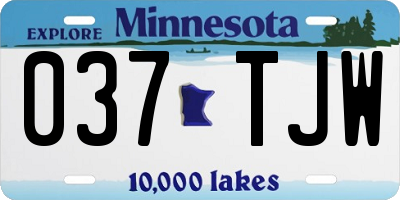 MN license plate 037TJW
