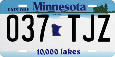 MN license plate 037TJZ