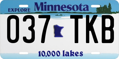MN license plate 037TKB