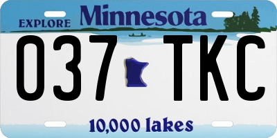 MN license plate 037TKC