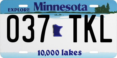 MN license plate 037TKL