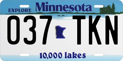 MN license plate 037TKN