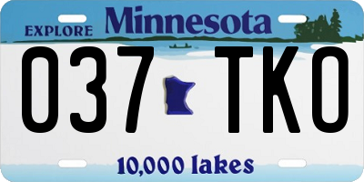 MN license plate 037TKO