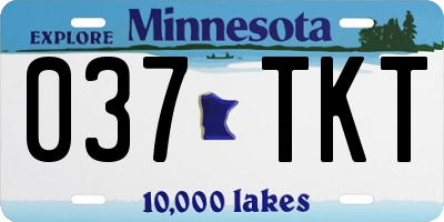 MN license plate 037TKT
