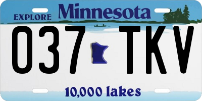MN license plate 037TKV