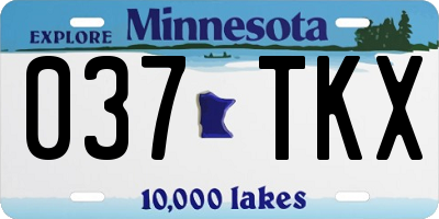 MN license plate 037TKX