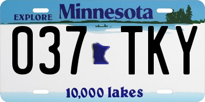 MN license plate 037TKY