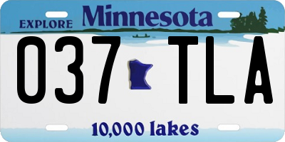 MN license plate 037TLA