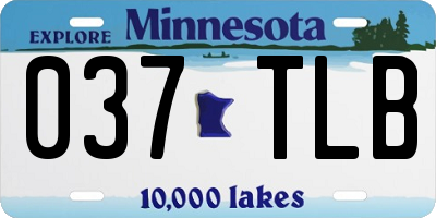 MN license plate 037TLB