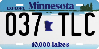 MN license plate 037TLC