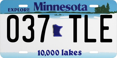 MN license plate 037TLE