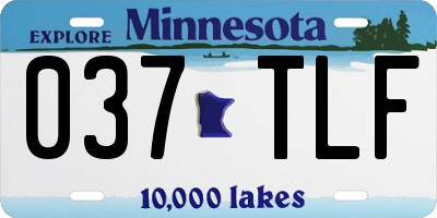 MN license plate 037TLF