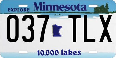 MN license plate 037TLX
