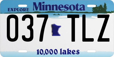 MN license plate 037TLZ