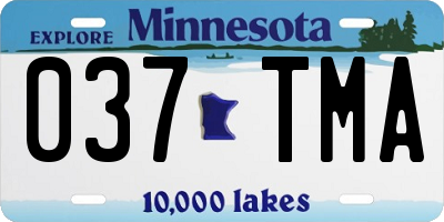 MN license plate 037TMA