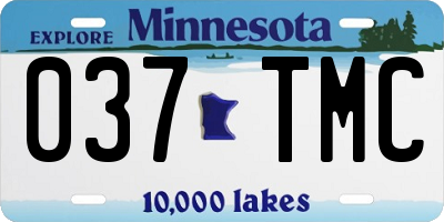 MN license plate 037TMC