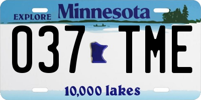 MN license plate 037TME