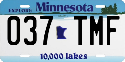 MN license plate 037TMF