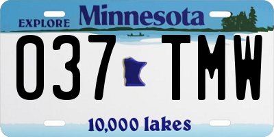 MN license plate 037TMW