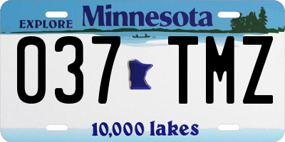 MN license plate 037TMZ