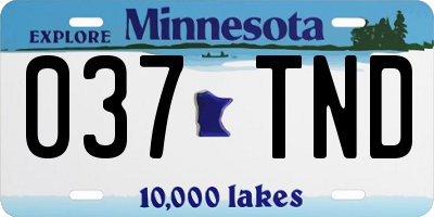 MN license plate 037TND