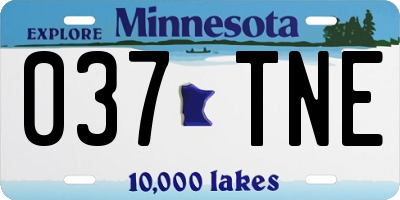 MN license plate 037TNE